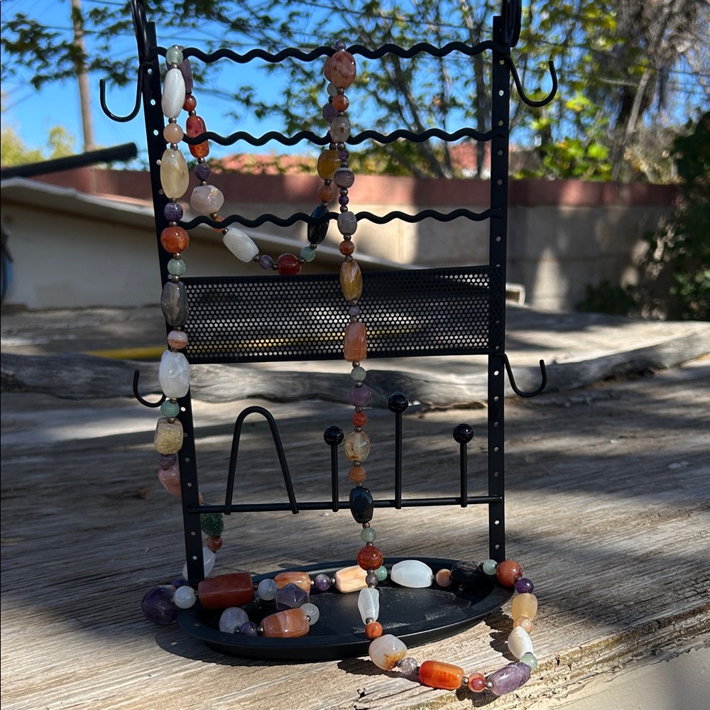 Multicolor Semi Precious stone Beaded Necklace - Picture 7 of 10
